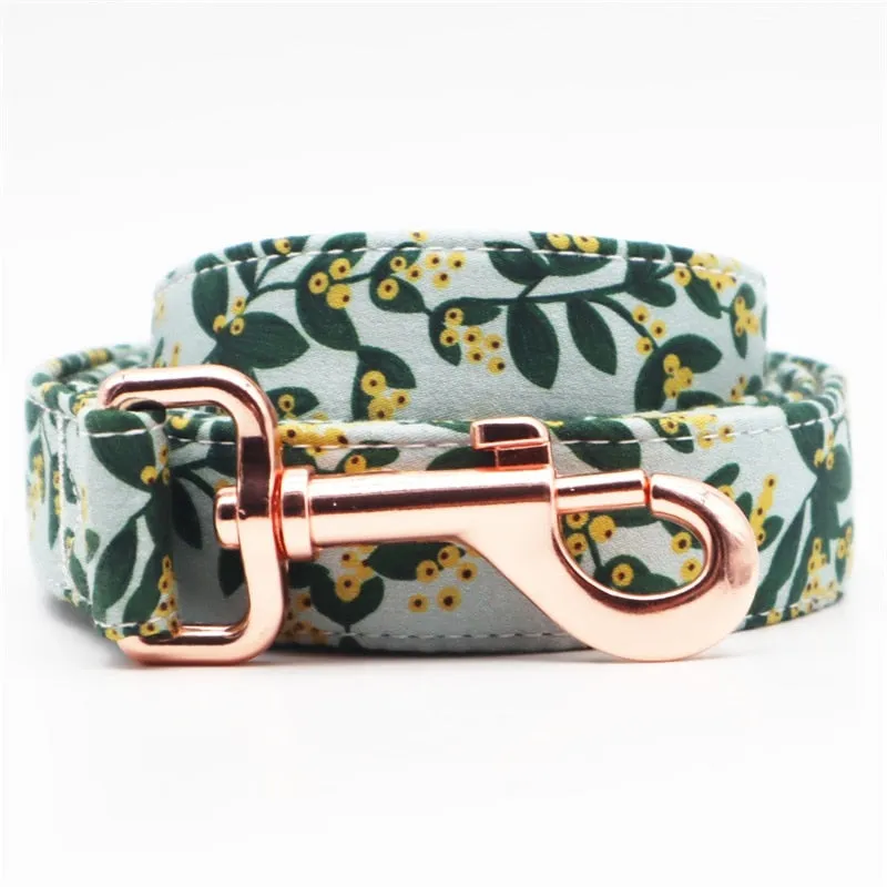 Summer Greens: Personalized Bow Collar And Leash Set