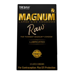 Trojan Magnum Raw Large Size Condoms - 10 Count