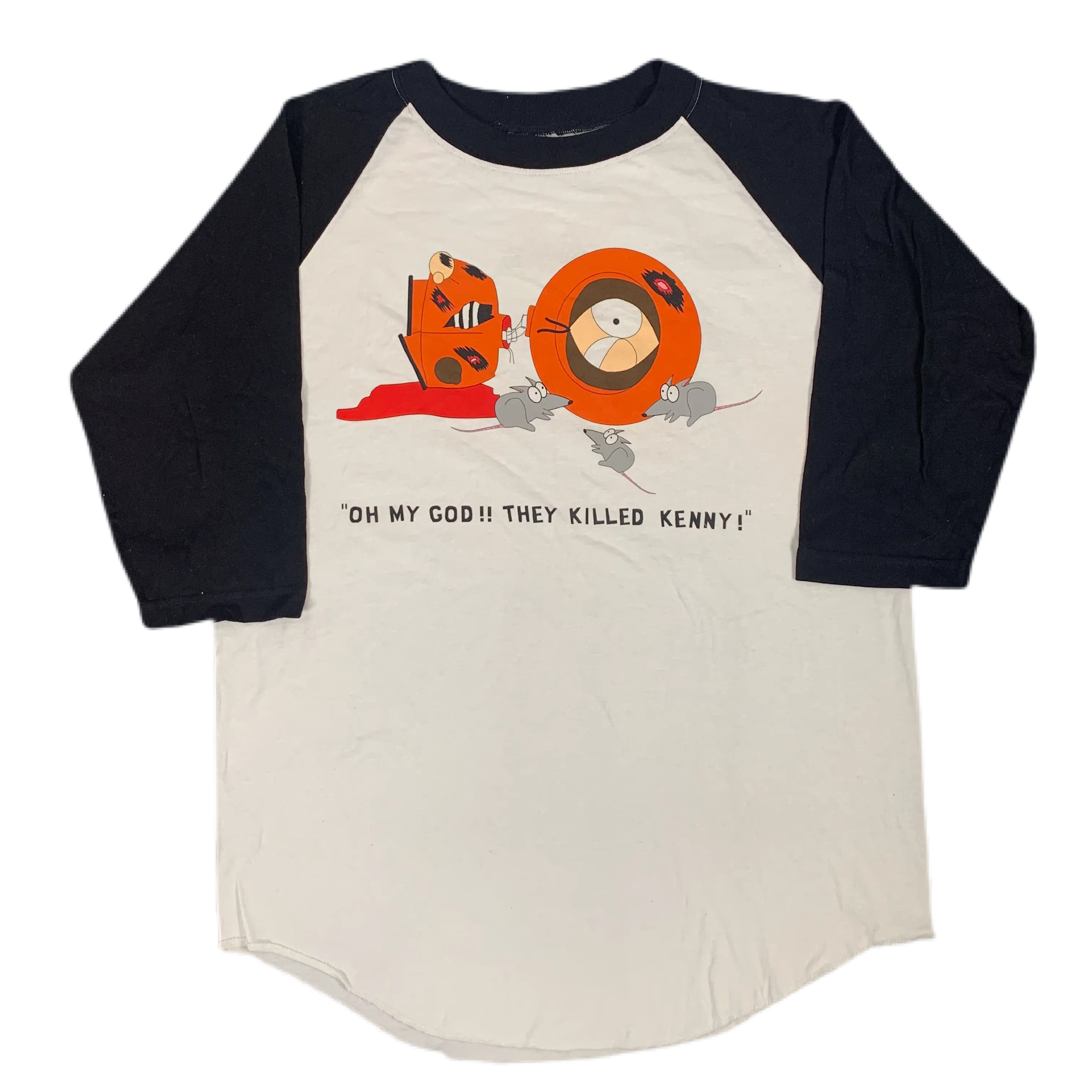 Vintage Comedy Central South Park "They Killed Kenny" Stanley Desantis Raglan Shirt